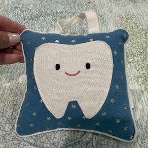 Pillowfort Blue Tooth Pillow with White Tooth Design